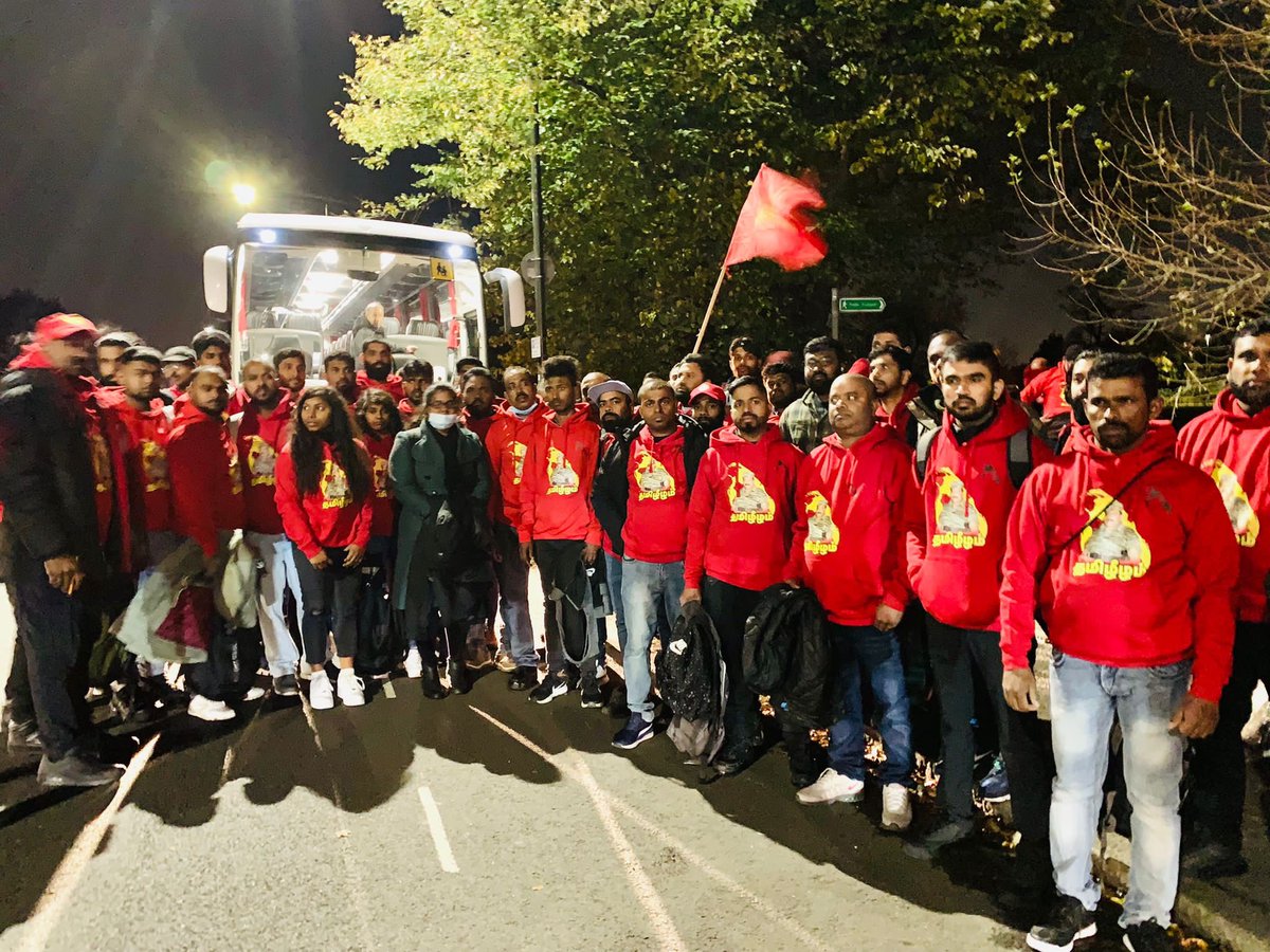 TamilGuardian's tweet photo. British Tamils set off to Scotland to protest Gotabaya’s visit to the UK 

https://t.co/ZDJVLbXfAD https://t.co/ThRH5cxOi7