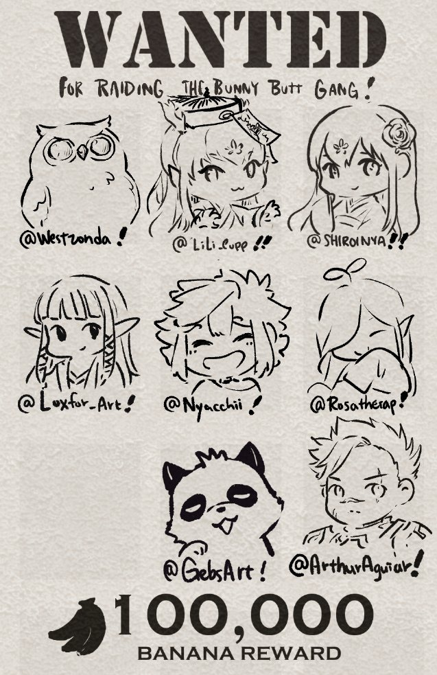 Thank you for raiding me on Twitch ~
Westzonda, Shiroinya, @LiLi_Pupp @RosaTheiaP @nyacchii_art @GebsArt @LoxforStudio ArthurAguiar !!