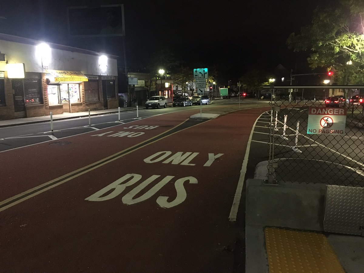 JFabi's tweet photo. You love to see it: The new Columbus Ave bus lanes and stations are open for #MBTA passengers. #TransitPriority https://t.co/tmm8JIIAb9