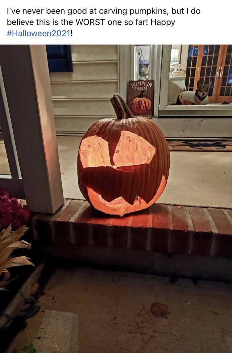 My brother sent me this post from my mom's fb. I've never thought about it until now but dad always helped with the carving. #HappyHallowen