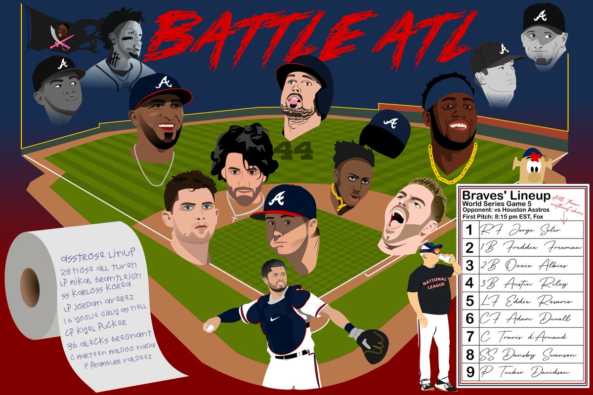 dren_braves's tweet photo. This is for all the tamales. It's #ForTheA #PorLaA #For44 #ForKnucksie #ForDon #ForAcuña #ForMapleMaddux #ForHuáscar #ForCharlie #ForCathy and many others! https://t.co/hIzn5sdaDu