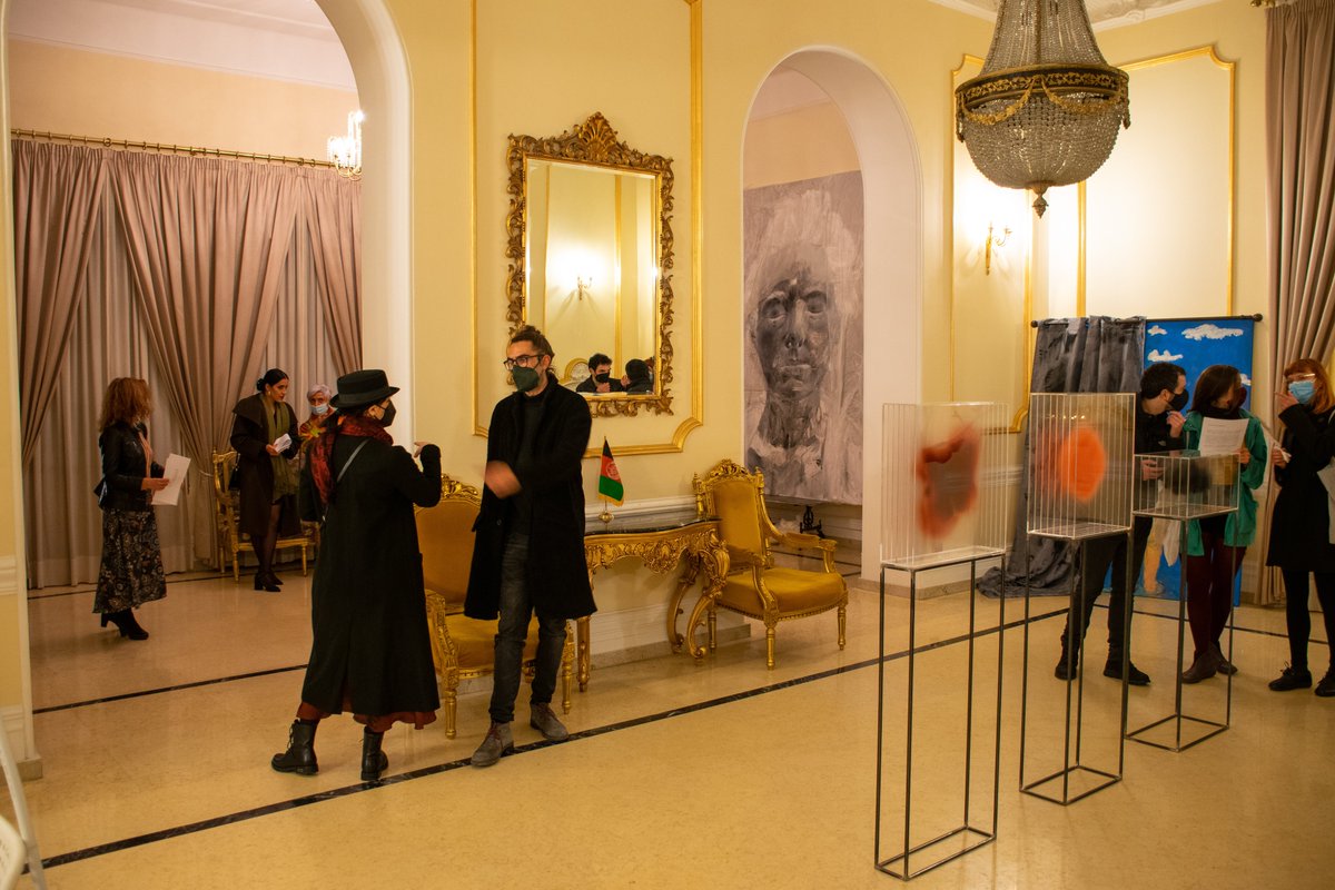 AFG_ROME's tweet photo. 2/3 
The theme for this exhibition was to tell through a realistic feeling, the deadly suppression of war in Afghanistan and to transform them into a generative lymph that highlights life and human being. https://t.co/HXInOBbJxz