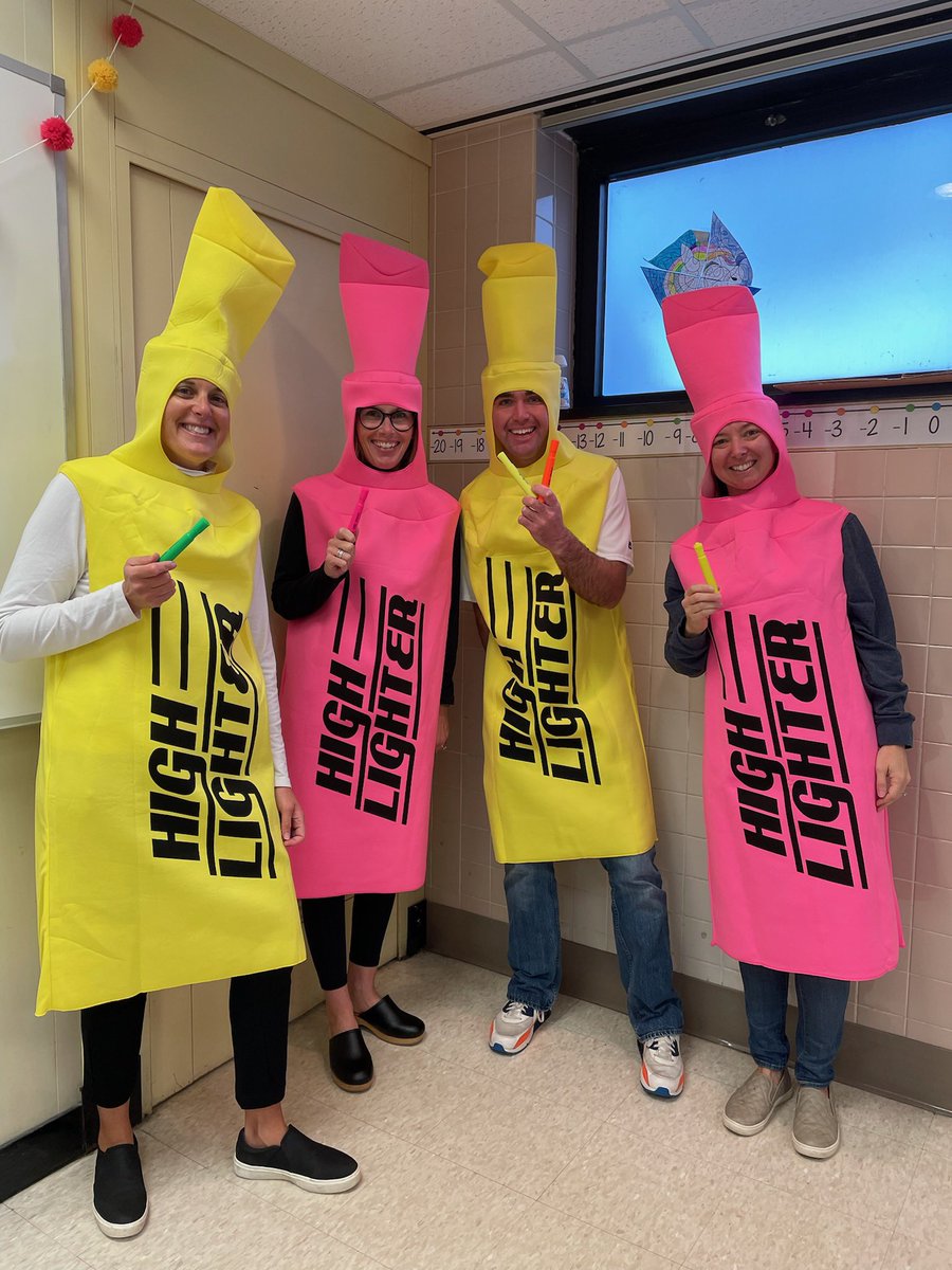 Rocked our #srsd highlighter costumes Friday 🙌🏼 a team that teaches together, highlights together <a href="/MartinWildcats/">Martin Middle School</a> <a href="/BillBlackRI/">Bill Black</a> <a href="/Messier_EP/">Shane Messier</a> <a href="/KelleyMJR3/">Kavin</a>