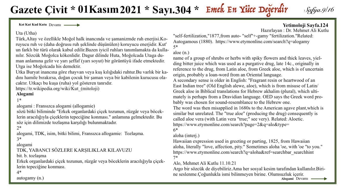 Organel_BMI_Ltd's tweet photo. Gazete Çivit 01.11.21
Sayı.304 Sayfa.9-10-11-12/16
#Etimoloji Yetimoloji @Etimoloji_TR
Kod Kud Kut Kutu Alogami Hanut
#Kod #Kud #Kut #Kutu #Alogami #Hanut
"Yetimoloji" Adıyla Yayınlanan Etimoloji Çalışmalarını, @Etimoloji_TR Adresinden de İzleyebilirsiniz. https://t.co/bW3iZVqovX