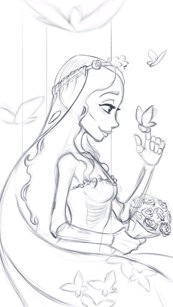 _Stratuss_'s tweet photo. Completely forgot to post this. 
Here, have an unfinished Corpse Bride sketch for Halloween

#stratuss #halloween2021 #CorpseBride https://t.co/dKNuI2IX2E