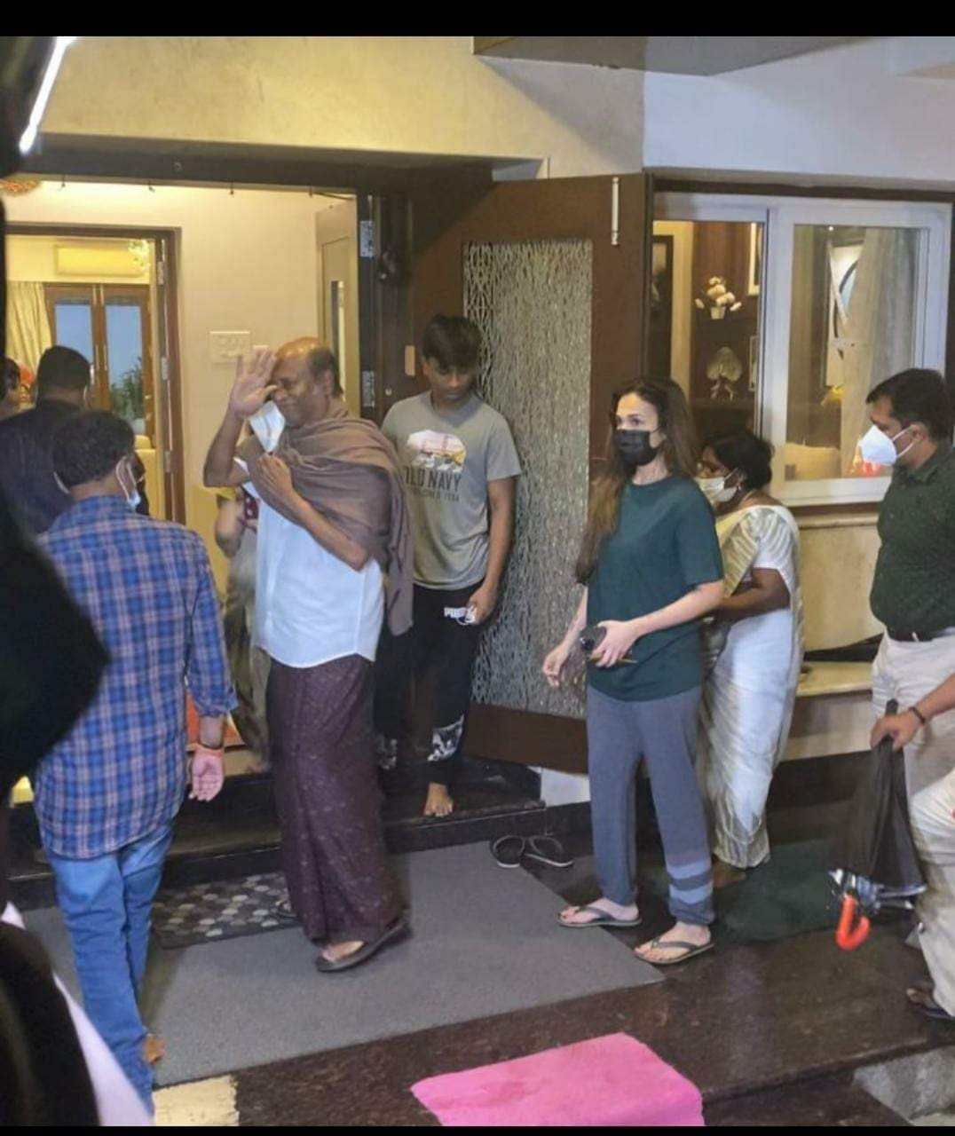 Rajinikanth returns home