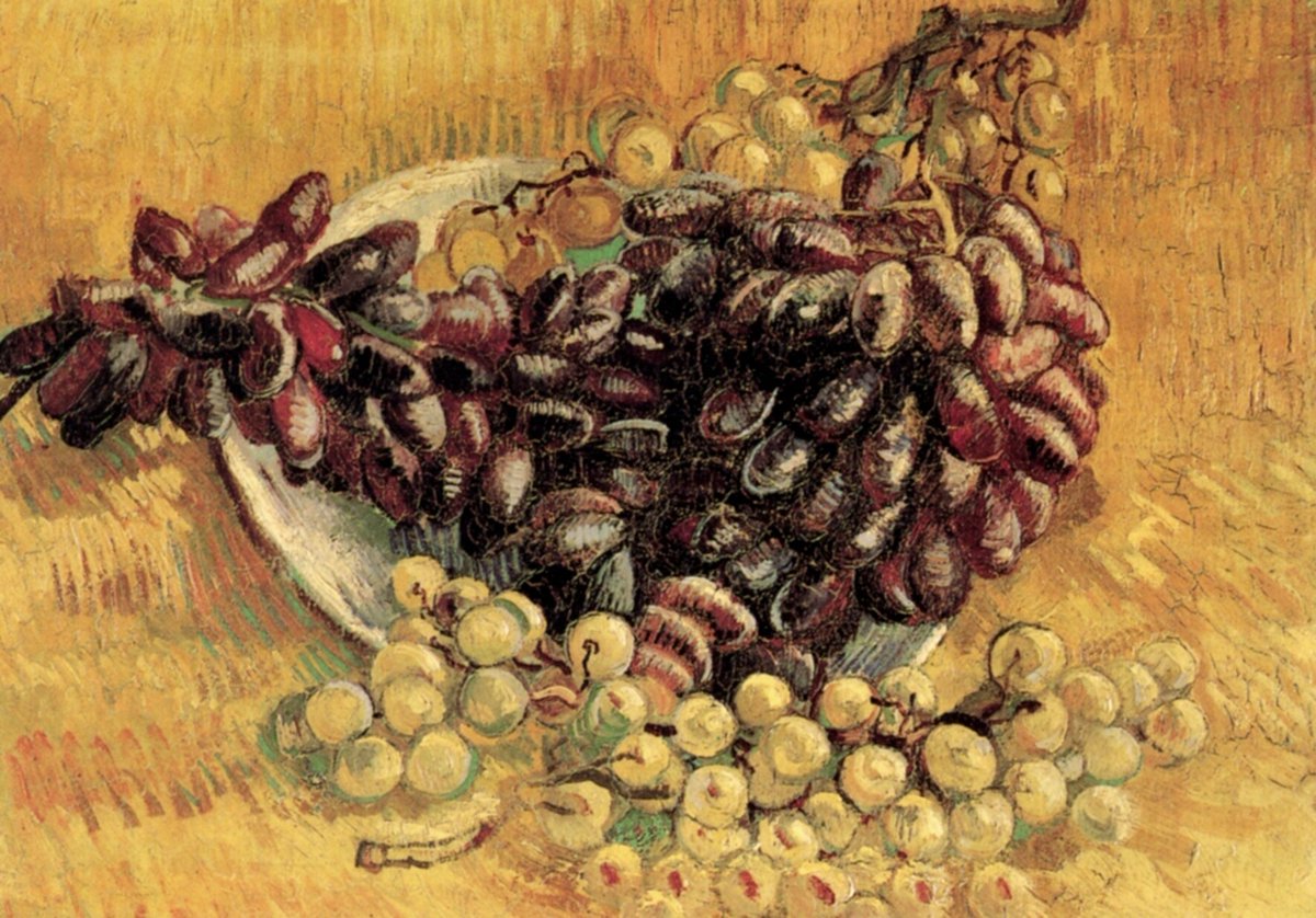 vangoghartist's tweet photo. Still Life with Grapes, 1887 #vangogh #postimpressionism https://t.co/WCk9Rcdx3K