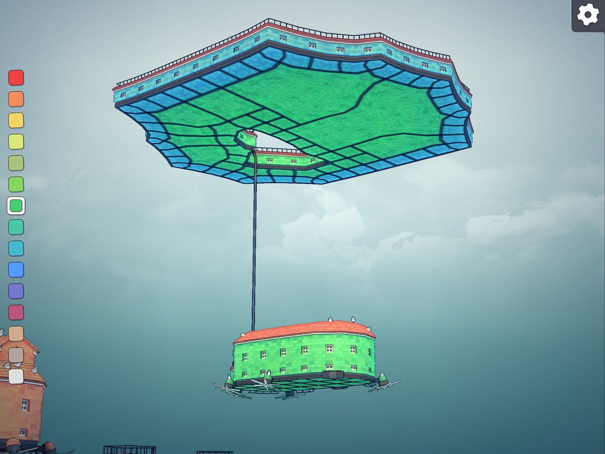 #Townscaper

Attempts to combat global warming by building a giant sunshade over the flying village met with only limited success.