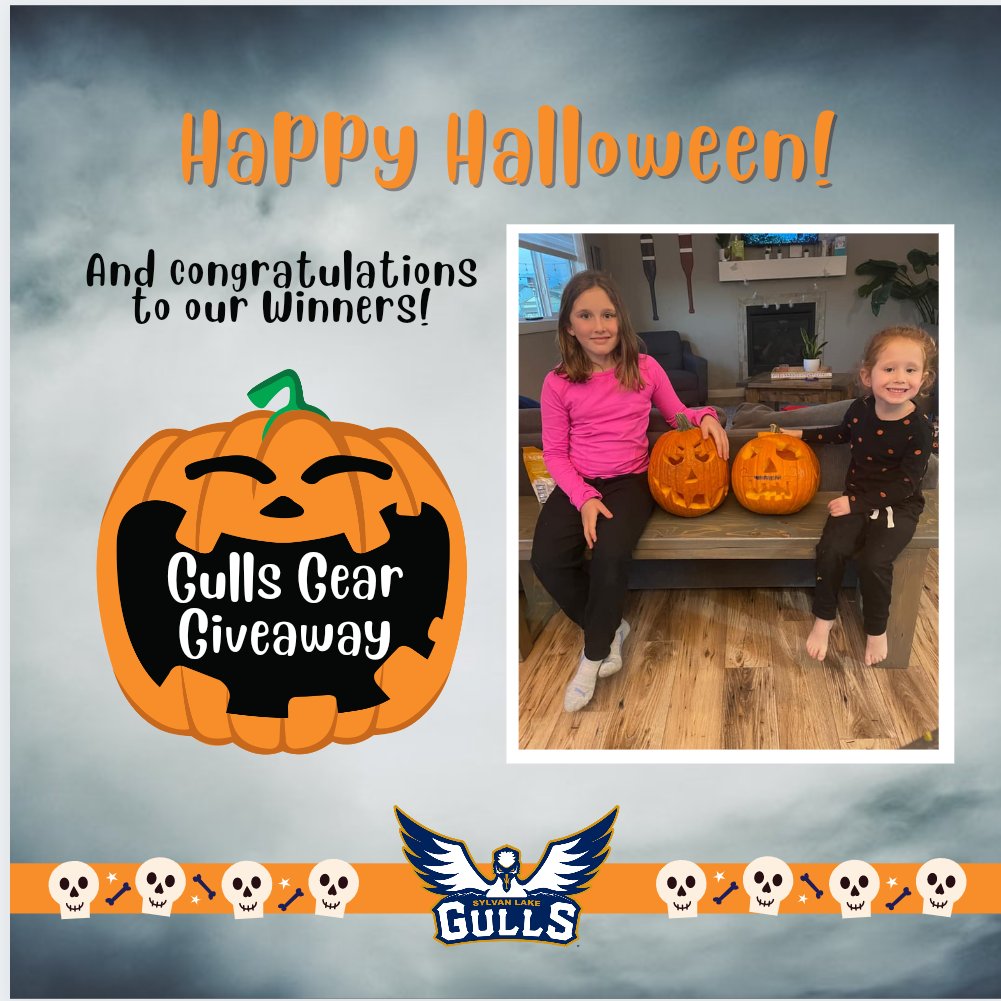 SylvanLakegulls's tweet photo. Happy Halloween from your Gulls! We had a lot of submissions from our talented fans for the Gulls Gear Giveaway. Congratulations to the Myette girls who have won the Gulls Kids Pack! 🎃 Have a fun and safe evening!
#GullsFlock #GullsandGhouls https://t.co/wUttFSe1oX