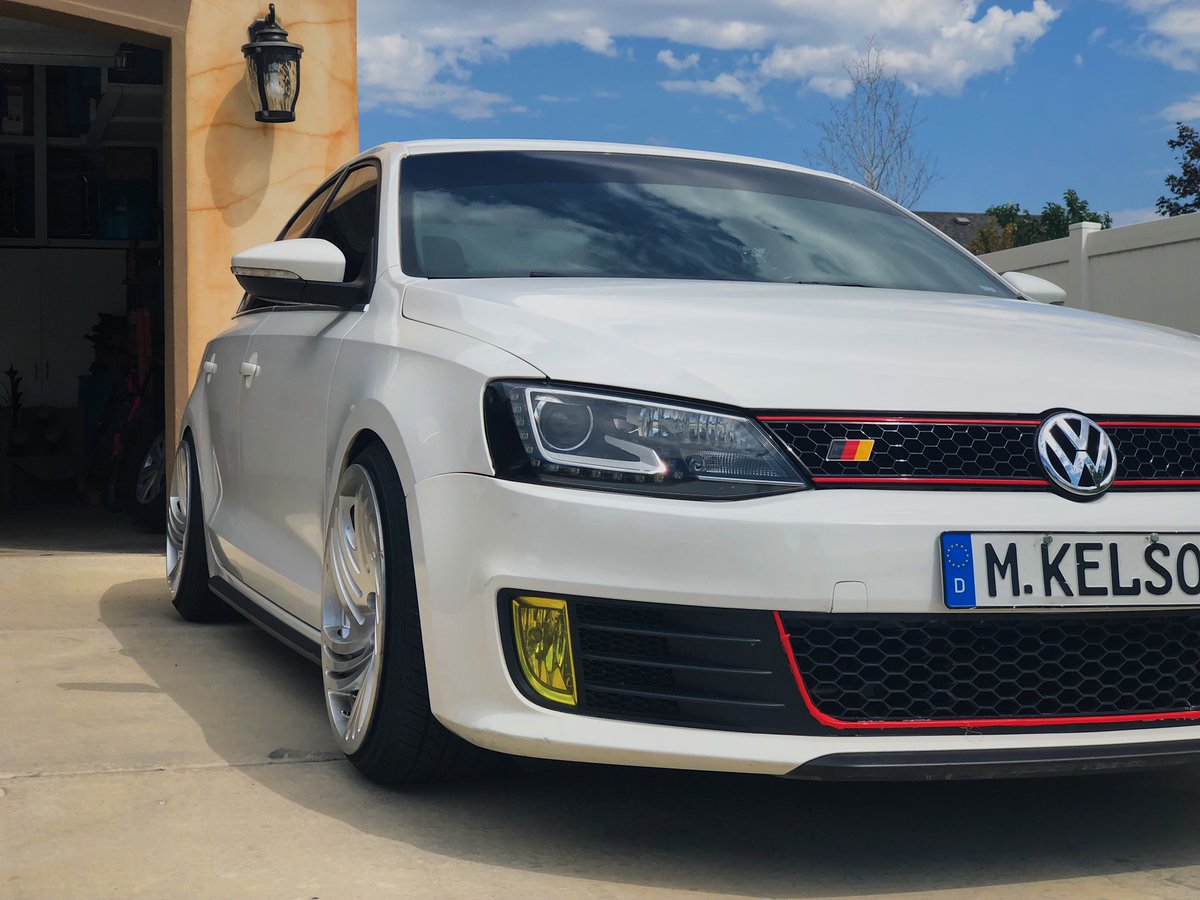 MaxKelson1's tweet photo. It's time for my 3rd car modify post. @VW makes great cars. I wanted to try modifying one. This car is a 2014 GLI and is the VW Autobahn edition. This one just had basic modifications including wheels, coils, and an exhaust. #CarModifications #UVUCOMM3140 #VWGLI https://t.co/4AqLVA9NjB
