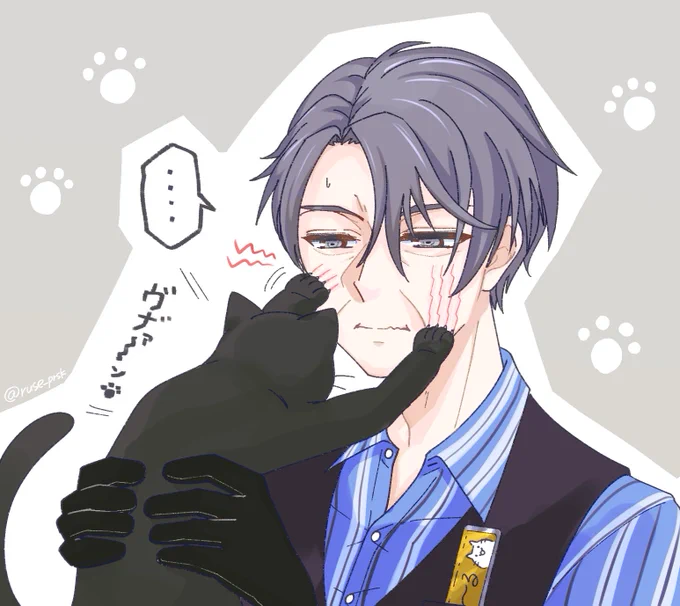 青柳春道と黒猫チャン🐈‍⬛🐾
#prsk_FA #青柳春道 