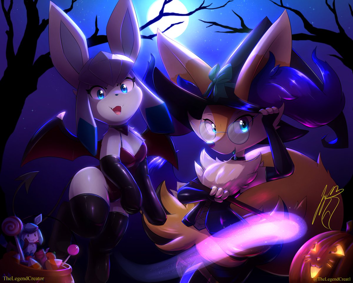 Happy Halloween!!~ 🎃❄️
I've had a fantastic time drawing this piece and I couldn't be happier to draw again! &gt;//w//&lt;
I love trying new things in my artworks and including lovely friends in my pieces! It was extremely fun and I did my absolute best! hehe~