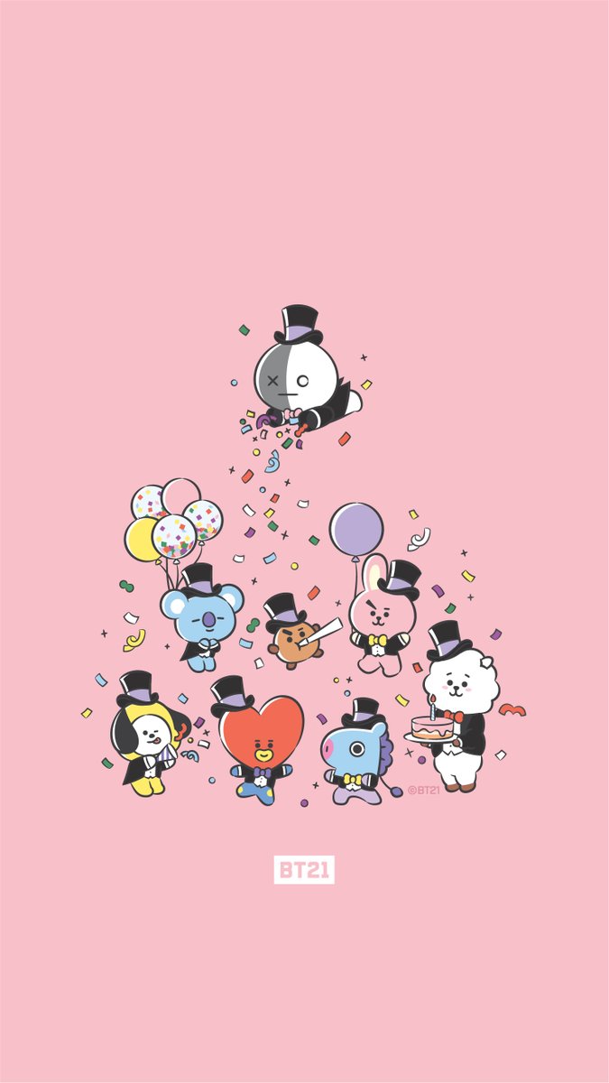 Bt21 Japan Official フォロワー300万人ありがとう 壁紙プレゼント 今日はbt21とパーティー Bt21 壁紙 T Co Cw9eri9jn9 Twitter