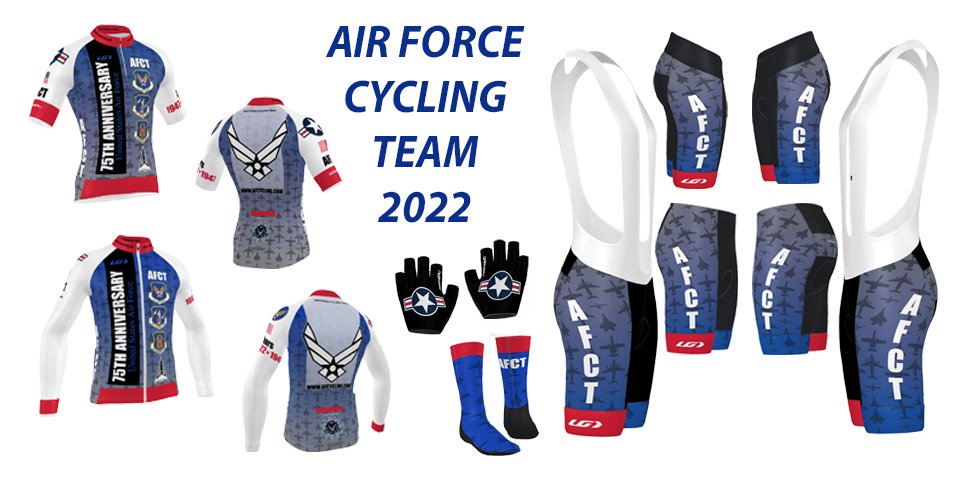Our AFCT 2022 kit design is finished and being ordered during November. This new design pays tribute to the Air Force's 75 year heritage. For details on joining the team, please visit afcycling.com/join-team/. Registration is open Nov. 1 thru Nov. 30th, 2021.