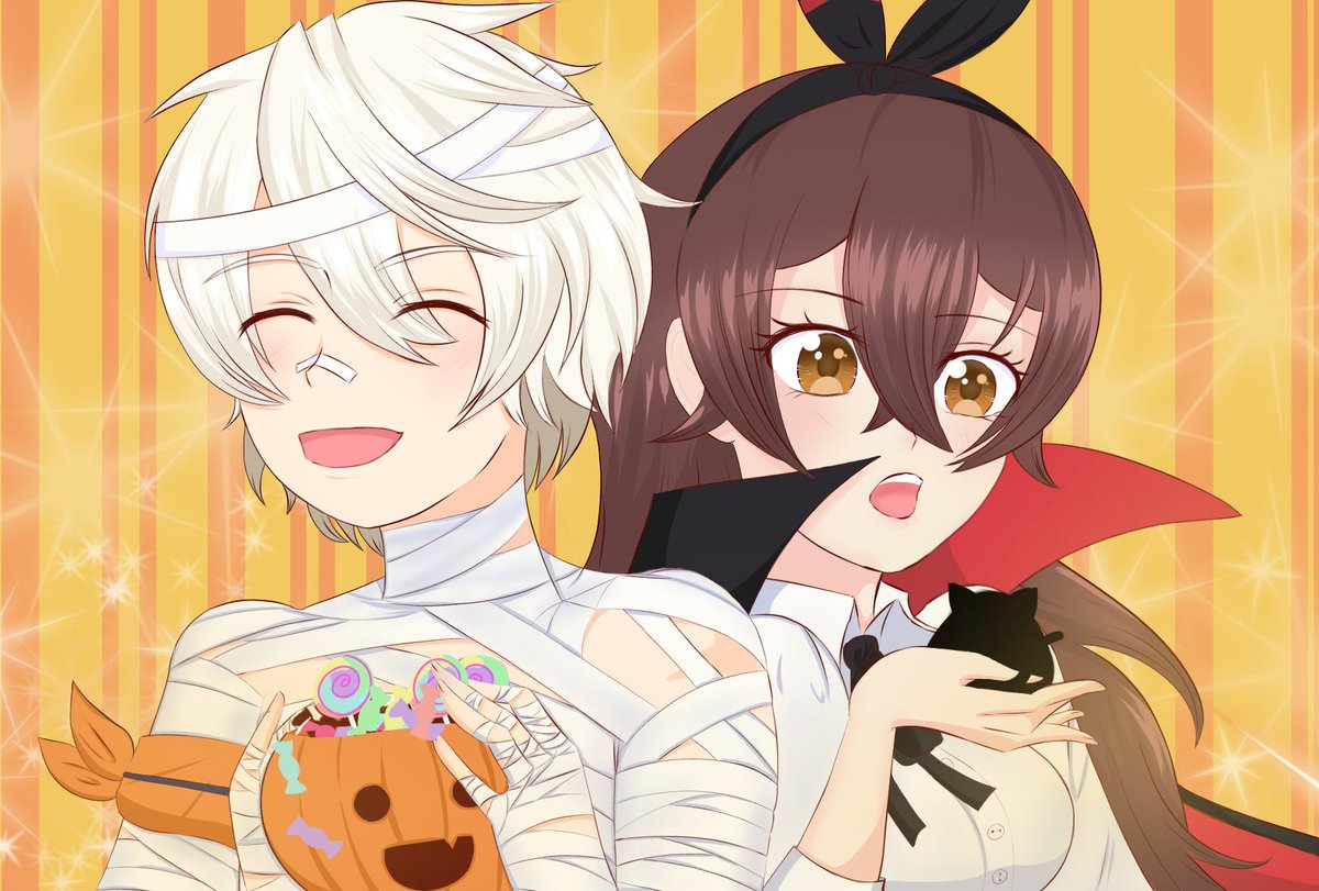 KawaiiKoNekoCh1's tweet photo. 🎃Trick or Treat 🎃
#genshinimpactfanart #Halloween #Amber #bennett #Halloween #GenshinImapct #TrickorTreat  #candy #blackcathalloween #HappyHalloween2021 #GenshinImpact https://t.co/GT2hUUqNcR