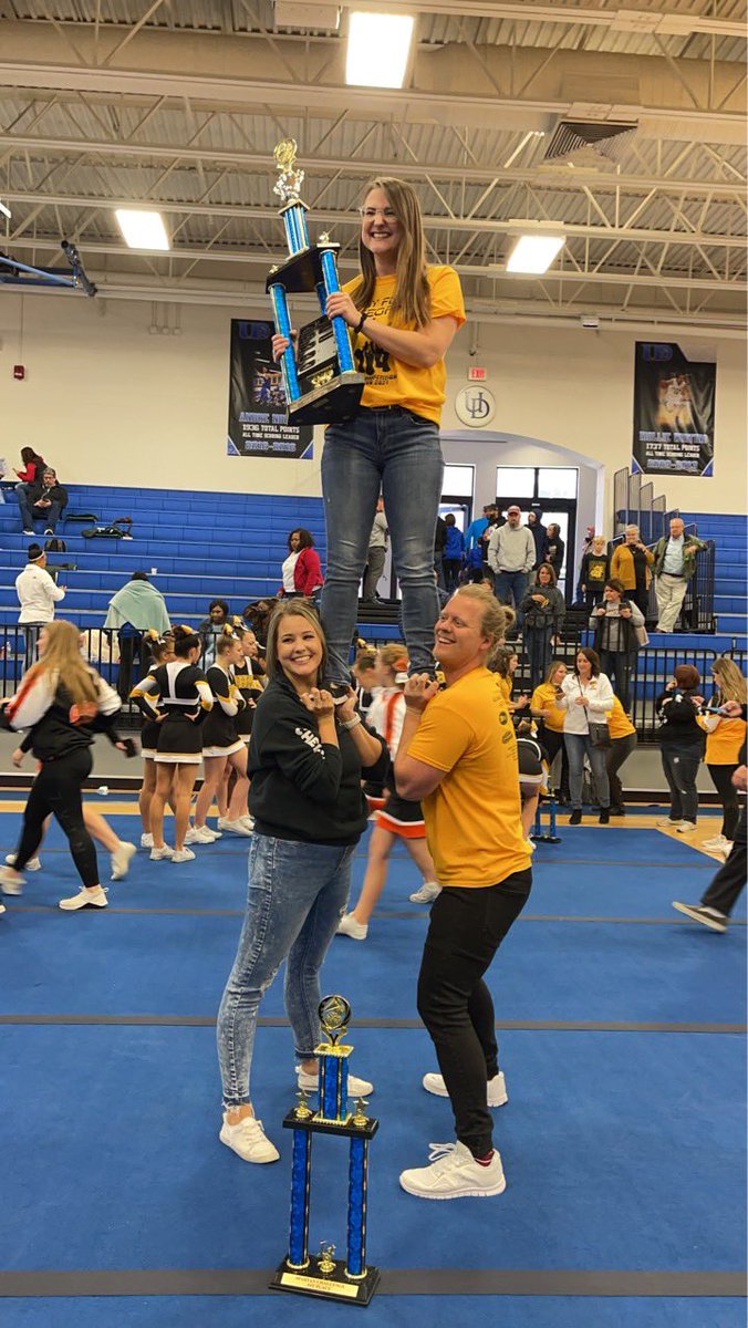 Competition #2 highlights!

🥉 ‘Nado Dogs stunt group - 3rd place!
🥈 Boltz stunt group - 2nd place!
🥇 Lib contest winners!
🥇 Cheer/Dance - 1st place!!!
🏆 GRAND CHAMPIONS WITH THE HIGHEST SCORE OF ALL TEAMS!!!

SO proud of these kids and their amazing day today!! 🖤💛