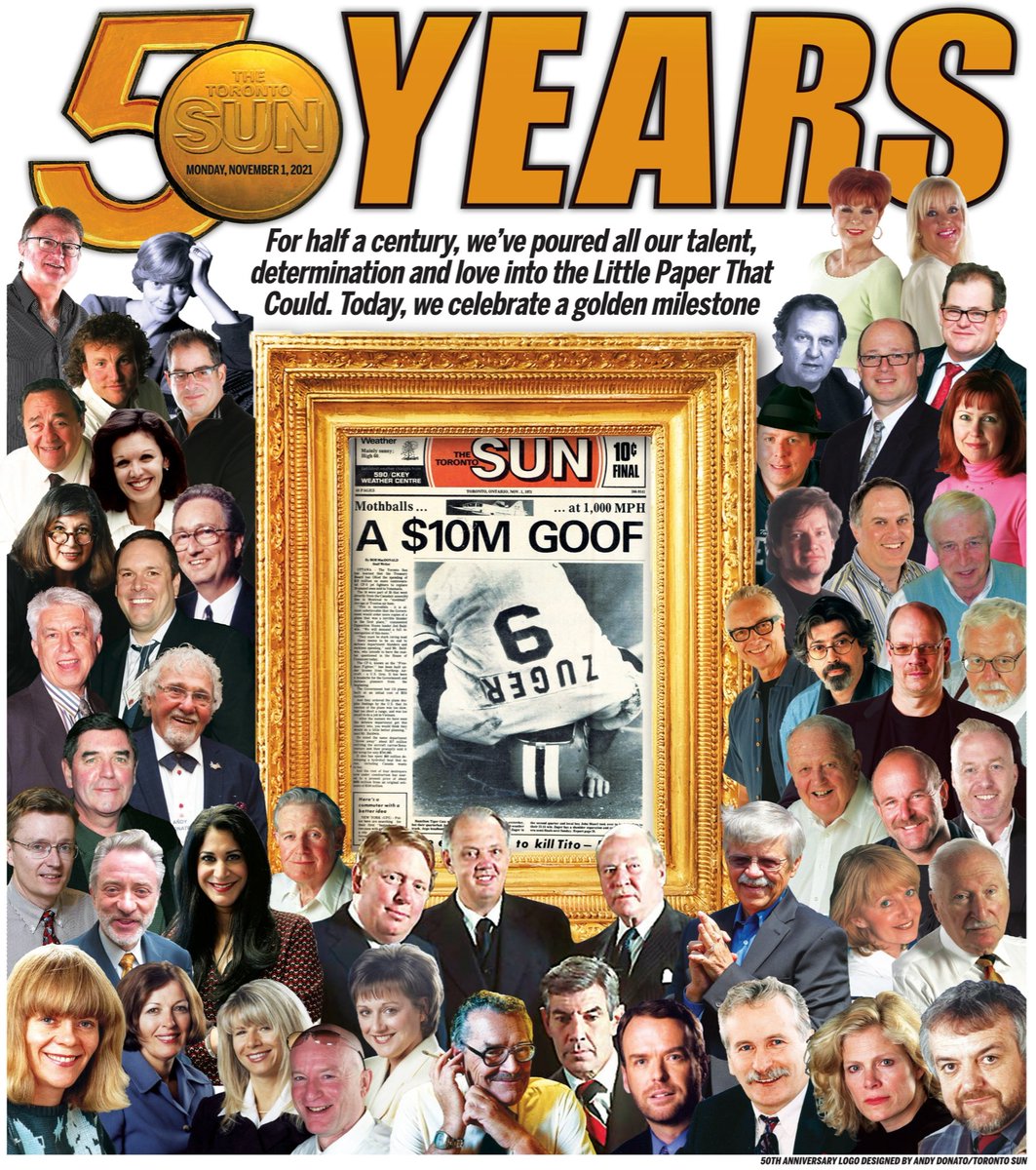 AdrienneBatra's tweet photo. 50 years ago, a few good men had a vision for the @TheTorontoSun. All these years later, the “little paper that grew” is still going. #tosunfront #torsunat50 https://t.co/WZHrCssI0l https://t.co/MeyClpK9my