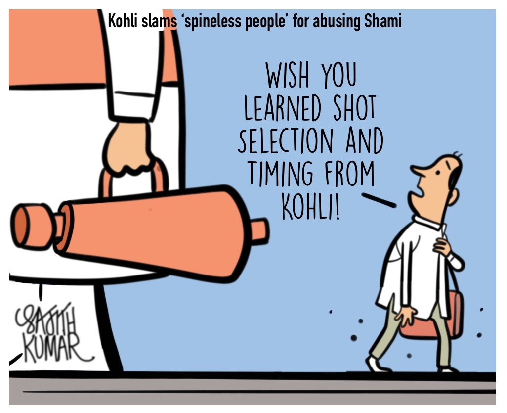 #Kohli #standwithshami cartoon @DeccanHerald