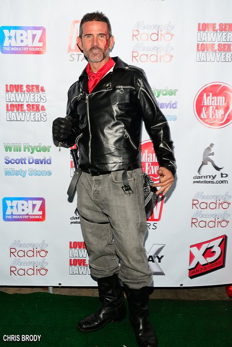Heaven &amp; Hell Halloween party red carpet as Negan - TWD. The venue wouldn't allow Lucille to come with