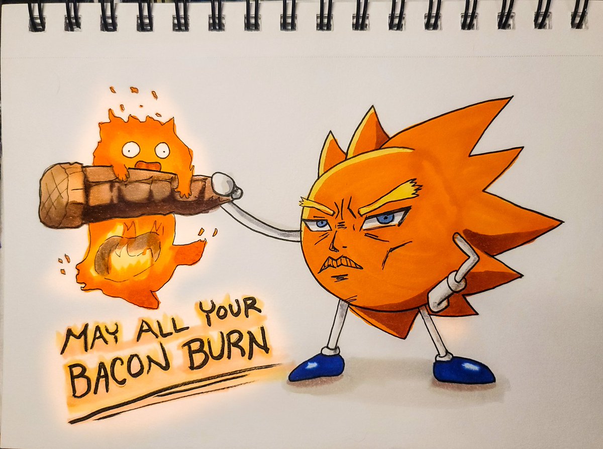 JynnxeGaming's tweet photo. I N K T O B E R Day28x29: CrispyxPatch
#inktober #inktobercrispy #inktoberpatch #inktoberday28 #inktoberday29 #inktober2021 #donpatch #bobobo #bobobobobobobo #calcifer #fire #crispy #Patch #howlsmovingcastle #anime #studioghibli #howl #mayallyourbaconburn #bacon https://t.co/32AWacy96S
