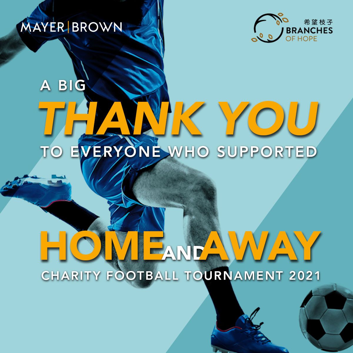 MayerBrownAsia's tweet photo. Congratulations to Branches of Hope Ltd for organising the successful comeback of the "Home and Away Charity Football Tournament 2021" in Hong Kong. Mayer Brown was a proud participant of this charity event. #BranchesOfHope #EthnicMinorities #HongKong https://t.co/3Nz51n6eKp