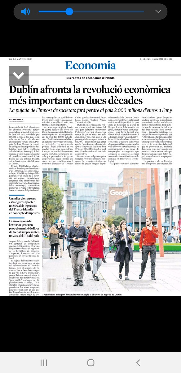 Agusti_FS's tweet photo. Seguiran amb un dls IS + baixos de UE i no es preveu un gran impacte real en la gent.

Pero als q volen tipus així a ESP/CAT, han d saber q el model fiscal IRL es possible pq dominen langles com els de USA o UK, cosa q no passa aqui...
@LaVanguardia https://t.co/NkWlCYIoJe