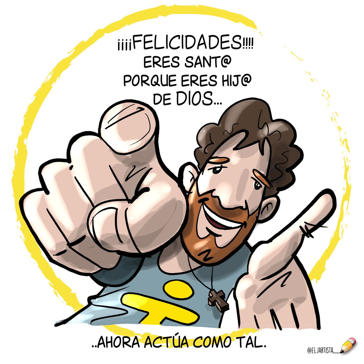 elJartista's tweet photo. Felicidades. #TodosLosSantos #compArte #Ama #evangelio #GodIsGood #mercachifles #nuevaevangelizaccion #Cambiaelmundo #ElSoploIlustrado https://t.co/FAOKoemMbv