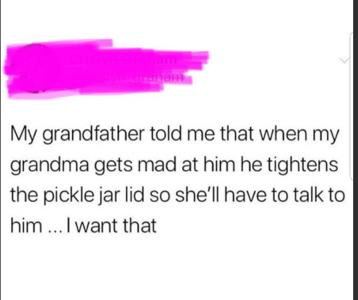 widesploit's tweet image. Her: Hey Honey, could you please help to untighten this jar?
Grandpa: