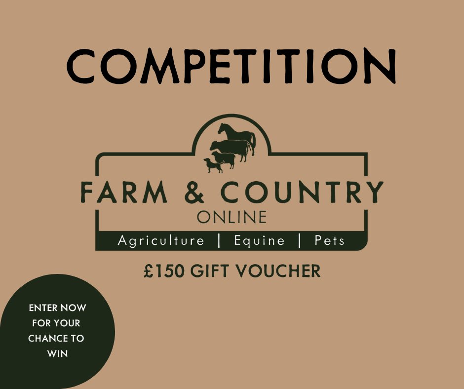 agri_equine_pet's tweet photo. C🙏O👍M🤩P😃E🙋‍♀️T😍I💷T🎉I🤞O🎊N

W I N a £150 Farm &amp; Country gift voucher to celebrate our launch on Friday.
 
To E N T E R:
🎊R E T W E E T🎊
🎊F O L L O W our page🎊
 
W I N N E R to be announced at 8pm on Sunday via our Twitter page 🥳 Good luck! #farmandcountryfriday https://t.co/qFsFv2ETIl