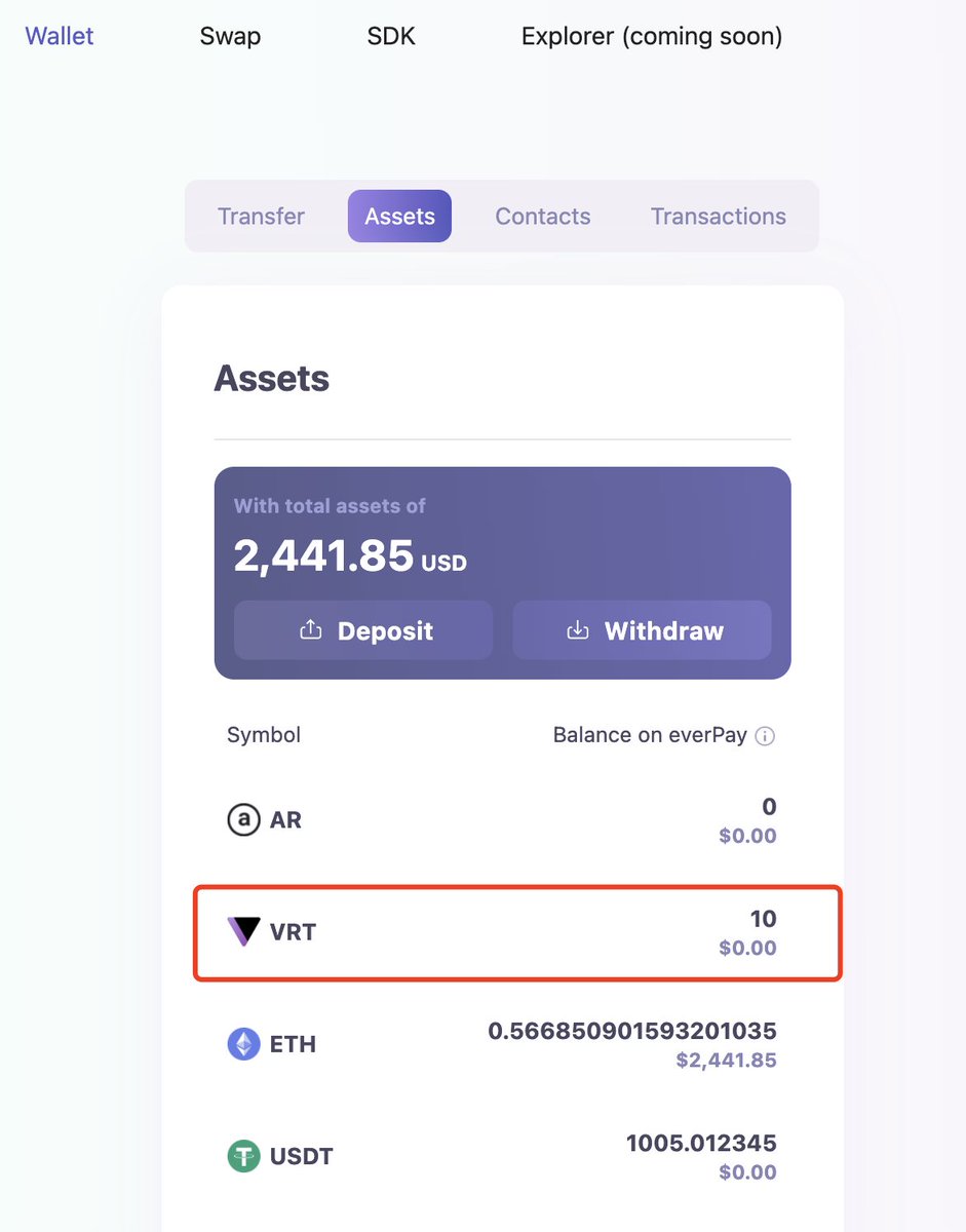 SandyA911's tweet photo. First PST token (@vertoexchange 's VRT) on #arweave successfully minted to #everPay test environment.
expect more PST token cross-chain to everpay --> ethereum.
mint ar tx: https://t.co/Mwplo6D93l…
cc @FinanceEver @ArweaveTeam https://t.co/cklS5oaOdc
