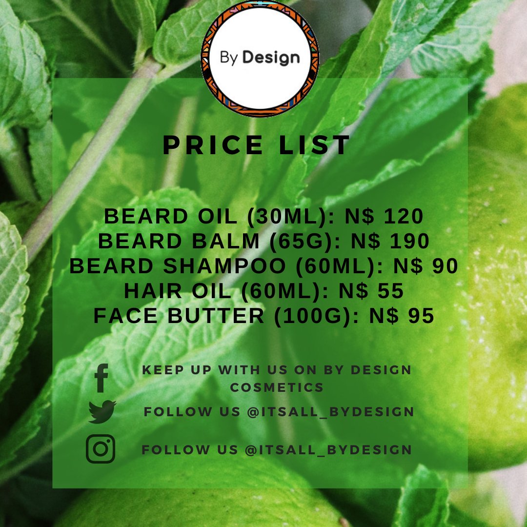 ItsAll_ByDesign's tweet photo. Happy Movember 🧔🏻🧔🏼🧔🏽🧔🏾🧔🏿
We courier countrywide 🇳🇦 https://t.co/Ajbmb17ghT