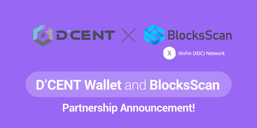 DCENTWALLETS's tweet photo. 🔥D'CENT x BlocksScan🔥
We are excited to announce a new partnership with  @BlocksScan to bring a seamless and user-friendly experience in exploring blockchain information to the #XinFin #XDC community.

@XinFin_Official https://t.co/s6KVFXtlCT