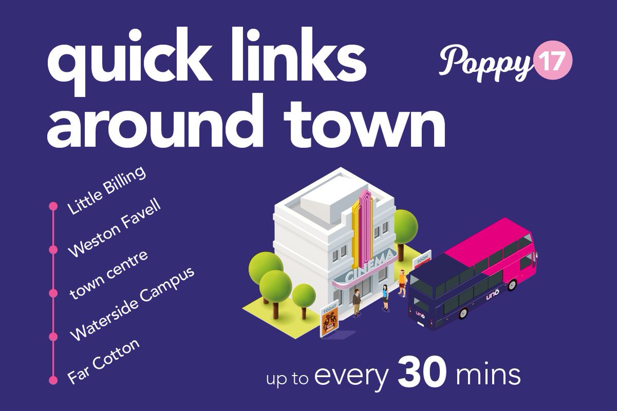Uno Northampton (@unonorthampton) on Twitter photo Poppy 17 is perfect for a quick trip into town or topping up with essentials from the supermarket – buses run every 30 mins
unobus.info/services/north…
@northampton_su <a href="/UniNorthants/">UniofNorthampton</a> Poppy 17 is perfect for a quick trip into town or topping up with essentials from the supermarket – buses run every 30 mins
unobus.info/services/north…
@northampton_su <a href="/UniNorthants/">UniofNorthampton</a>