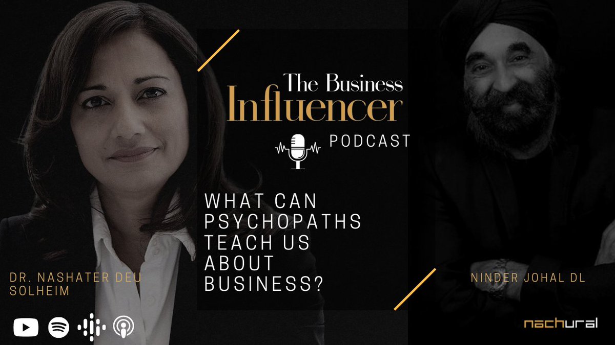 "What Can Psychopaths Teach Us About Business?". Listen to The Business Influencer Podcast featuring <a href="/NashaterS/">Dr ND Solheim</a>. Nashater discusses and explores what psychopaths can teach us about business.

Watch it on YouTube: youtu.be/_lRZPmsSpG8

<a href="/prominds111/">Progressing Minds AS</a> <a href="/ninderjohal/">Ninder Johal DL</a>