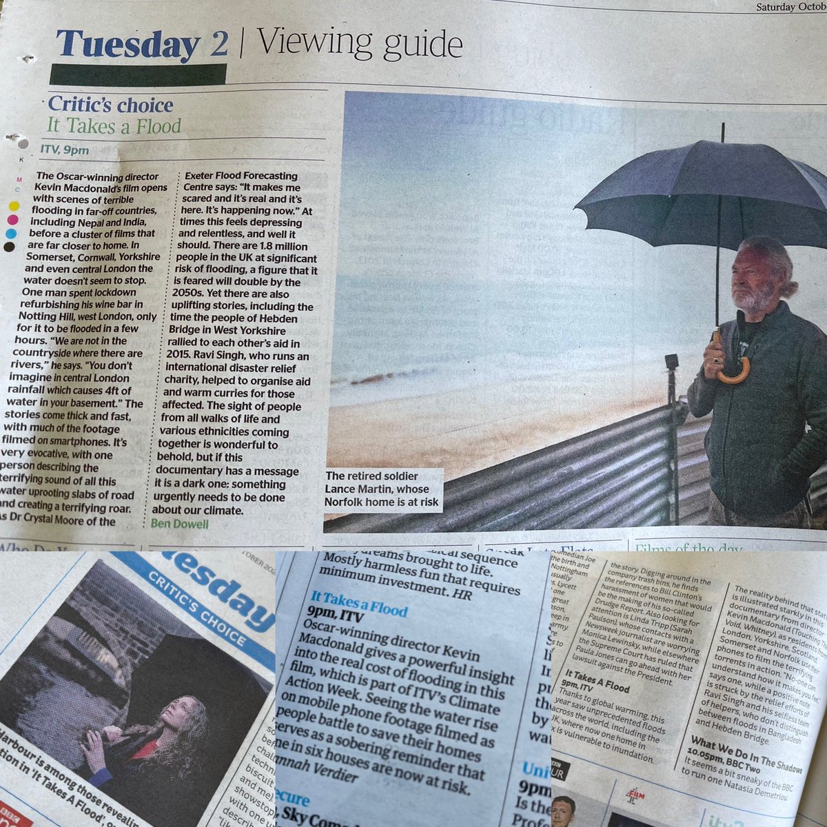 dandewsburyTV's tweet photo. “It takes a flood” on Tue is the second doc I’ve co-directed with Oscar Winner Kevin Macdonald. It couldn’t be more timely for #cop26. Proud of working with such a great team on this - especially Producer Izzy Rogers who made sure I didn’t drown in the many rivers we filmed in! https://t.co/opAcPHsa5q