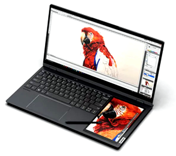 carlesdijous's tweet image. Leaked #Lenovo Thinkbook Plus image shows a #SecondScreen next to the keyboard. bit.ly/2ZFAARl