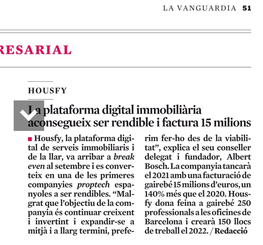 Agusti_FS's tweet photo. Enhorabuena a @housfy_es
Por resultado economico y por enfoque de querer crecer  con rentabilidad. Asi se crean negocios sostenibles. 
@LaVanguardia https://t.co/3KJQSV3GF9