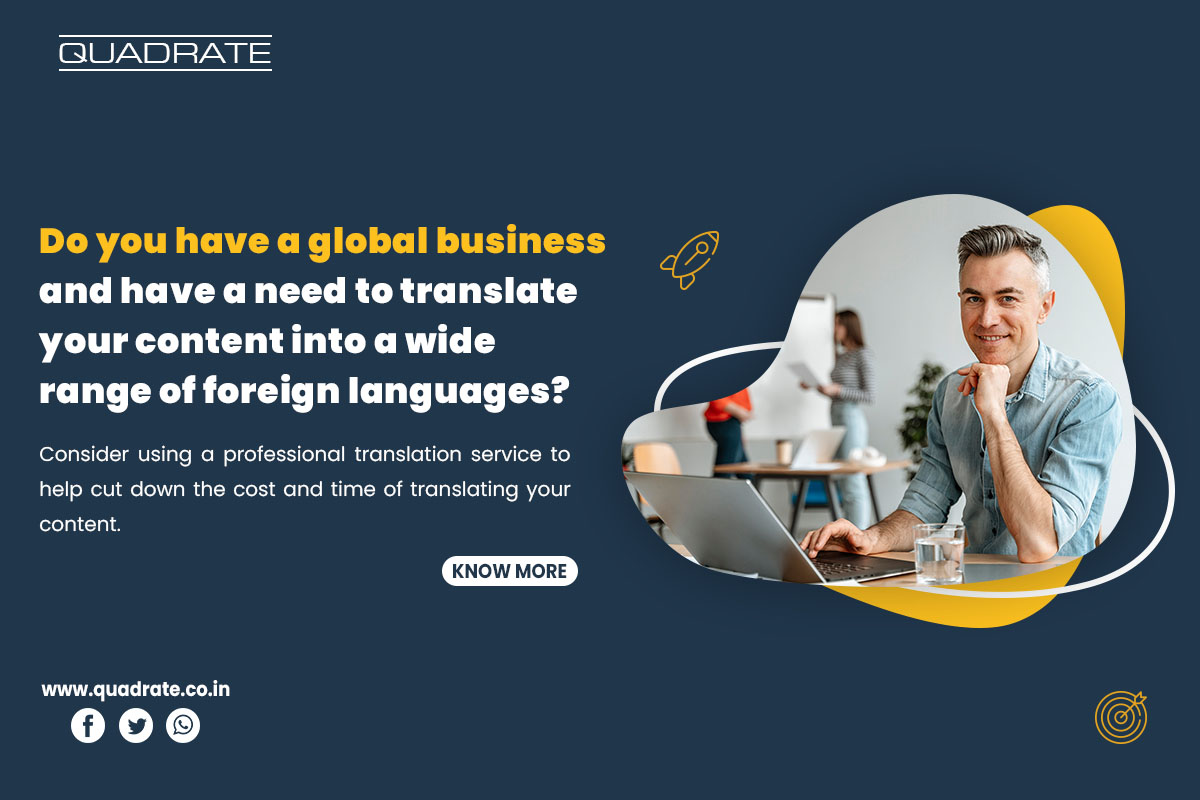 QuadratePvt's tweet photo. Do you have a global business and have a need to translate your content into a wide range of foreign languages? 
Language barriers are one of the biggest challenges faced by international businesses.
#translationservices
https://t.co/ZBUKxXY3gs https://t.co/BikcOknrhJ