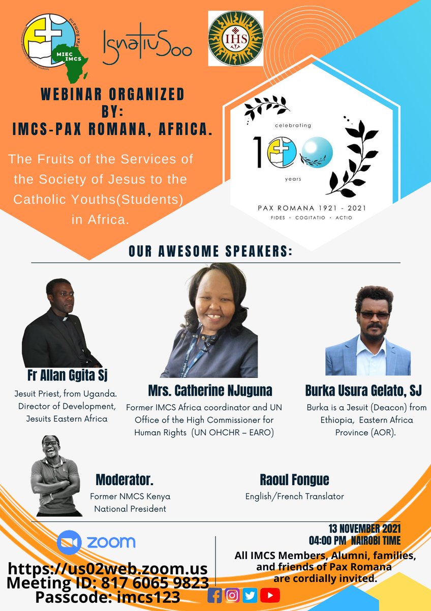 IMCS_AFRICA's tweet photo. As the Society of Jesus celebrates the 500 Anniversary of Ignatian years, the IMCS – Africa joins the Jesuits and other Ignatian families in prayers and celebration that our gracious Lord may continue to guide the Society of Jesus in its mission for the Greater Glory of God. https://t.co/T4mfeoRIXp