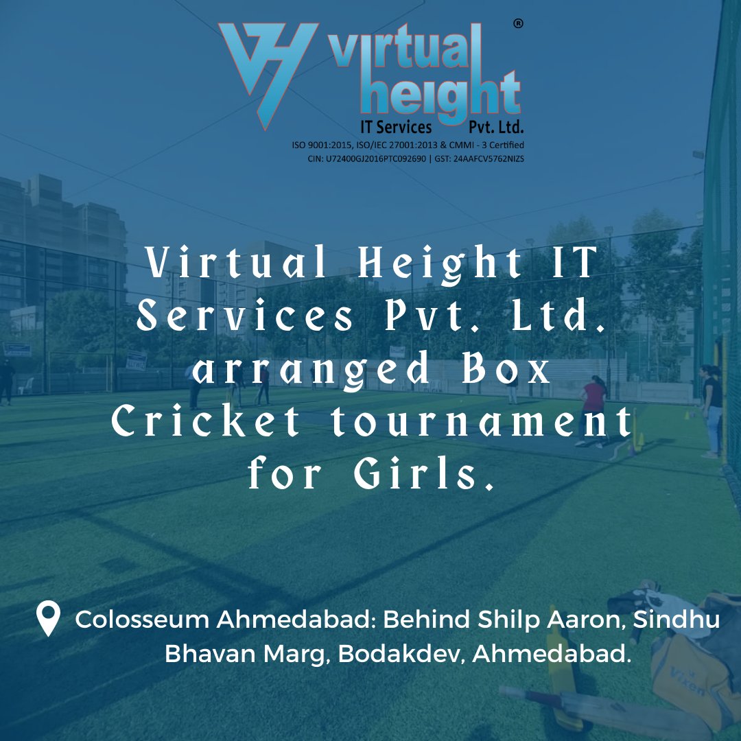 VirtualHeight's tweet photo. Girls Box Cricket Tournament | Organized by Virtual Height IT Services Pvt. Ltd.
.
.
.
#CricketTournament #VHCricket #GirlsCricket #GirlsMatch #GirlsBoxCricket #BoxCricket #BestApplicationDevelopmentCompany #AppandWebDevelopment #AhmedabadCompany #WebDevelopment #AppsDevelopment https://t.co/ps7KRSwLUD