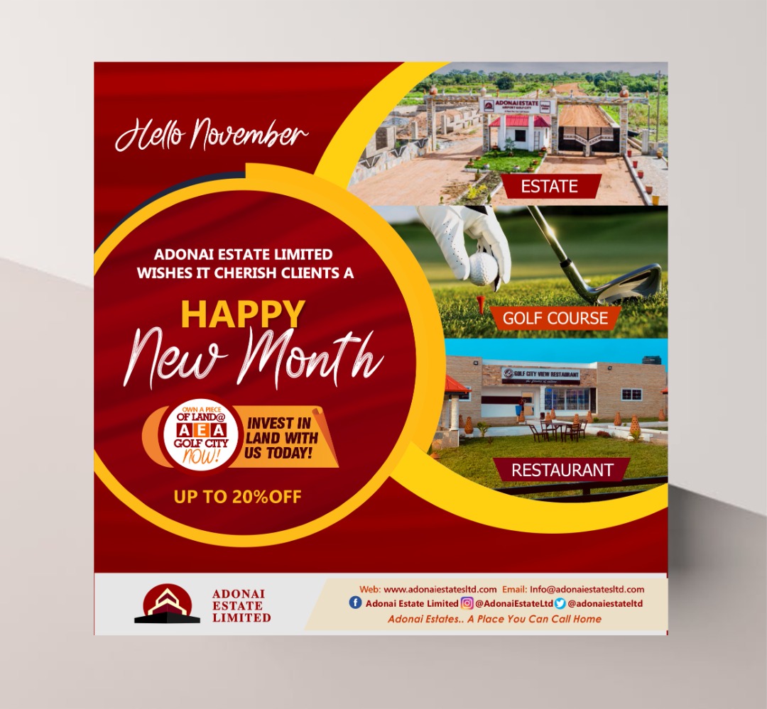 AdonaiEstateltd's tweet photo. This is the beginning of a new adventure;
time to take a risk and do the unexpected.

Happy New Month!!!

#November2021 #NovemberToRemember #ghanarealestate #LandForSale #lookingforland #ghana  #luxuryhomes #investing #building #expatsghana  #adonailands #TheAdonaiPeople #iPhone6 https://t.co/VwuoC6VR8W