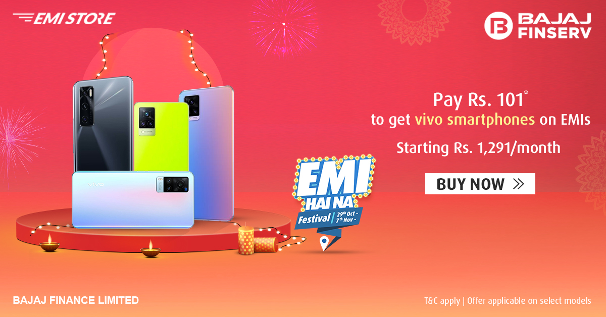 Bajaj_Finserv's tweet photo. Upgrade to the latest Vivo smartphone at just Rs. 101. Avail this exclusive offer only at the EMI Store.
Visit: https://t.co/D6HhsTc14p
#BajajFinserv #BajajFinance #EMIstore #EMINetwork https://t.co/fBBA5tmELI