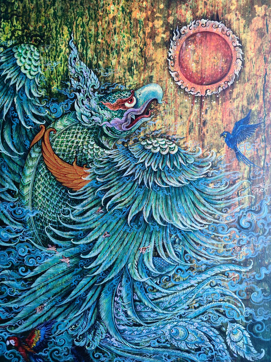 ARTtoU1991's tweet photo. พญาสดายุ (Phaya Sadayu)
size 80x90 cm /acrylic on canvas
#สัตว์หิมพานต์ #ลายไทย #thaiart #drawing #piant #workformoney #monster https://t.co/AipzAnbqtS