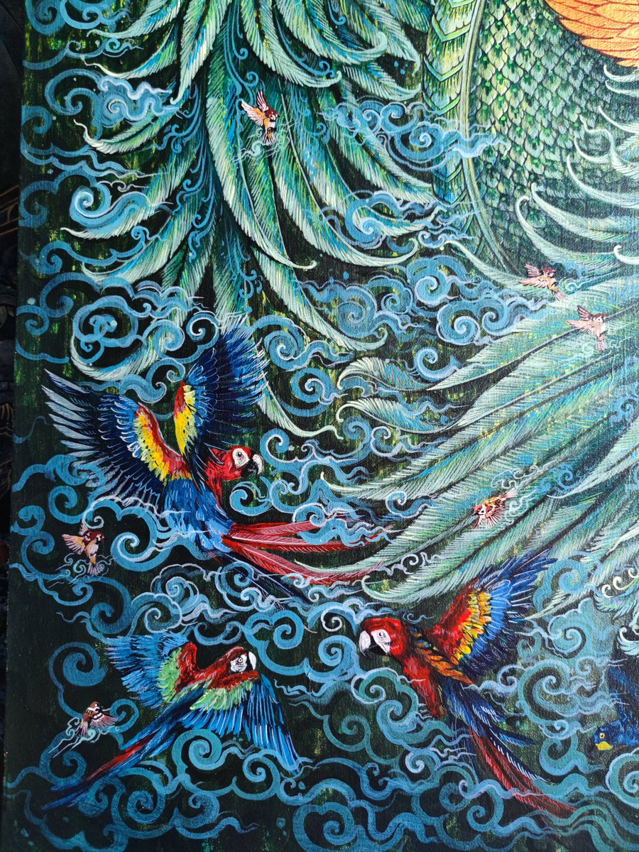 ARTtoU1991's tweet photo. พญาสดายุ (Phaya Sadayu)
size 80x90 cm /acrylic on canvas
#สัตว์หิมพานต์ #ลายไทย #thaiart #drawing #piant #workformoney #monster https://t.co/AipzAnbqtS