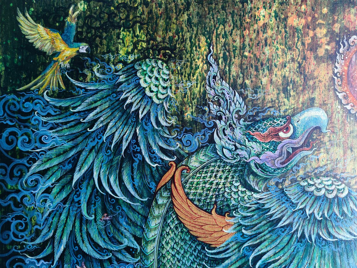 ARTtoU1991's tweet photo. พญาสดายุ (Phaya Sadayu)
size 80x90 cm /acrylic on canvas
#สัตว์หิมพานต์ #ลายไทย #thaiart #drawing #piant #workformoney #monster https://t.co/AipzAnbqtS
