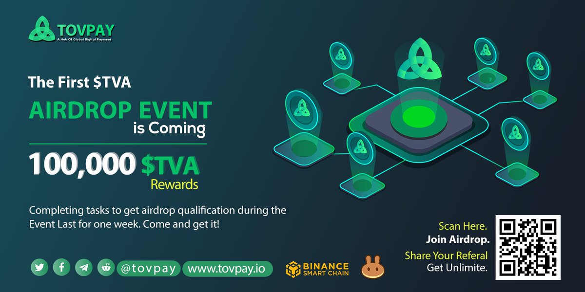 TovPay's tweet photo. 🚀 Airdrop: Tovpay ($TVA)
🟡 Reward 100,000 $TVA
⏰  End: 08/11/ 2021
♻️ Exchange: PancakeSwap, Tovpay Dex.
🚀 Join Airdrop: https://t.co/csTaIlnx1M https://t.co/8KGSR6XVw9