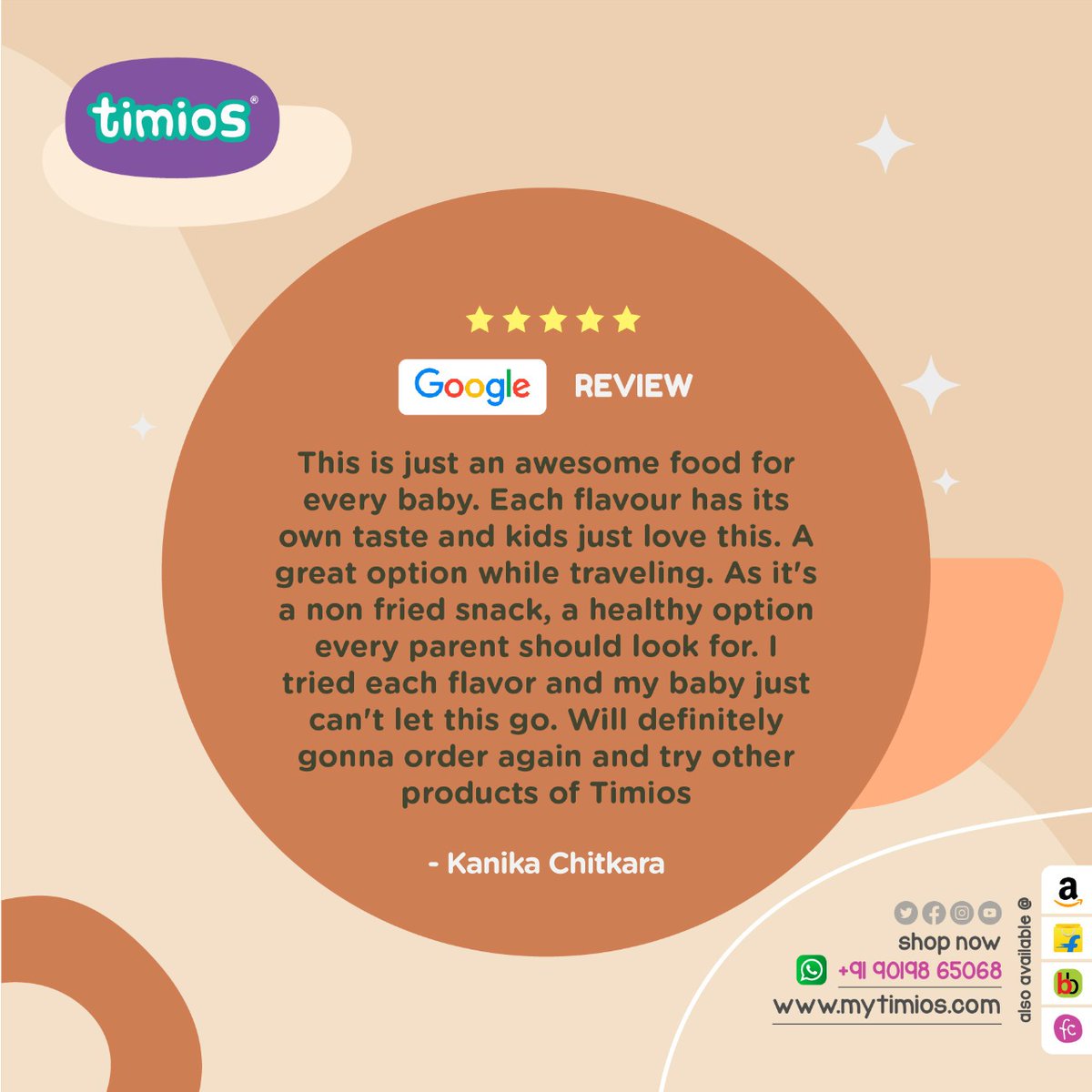 Mytimios's tweet photo. Thanks for your positive feedback Kanika :) We are glad our healthy range of products is making a difference in your kid's life. 
Explore a range of healthy options here - https://t.co/Z8tBnhyqU1

#TImios #mytimios #HealthyFood #customerfeedback #kidsnacks #kidsfood https://t.co/gnz1kz677Q