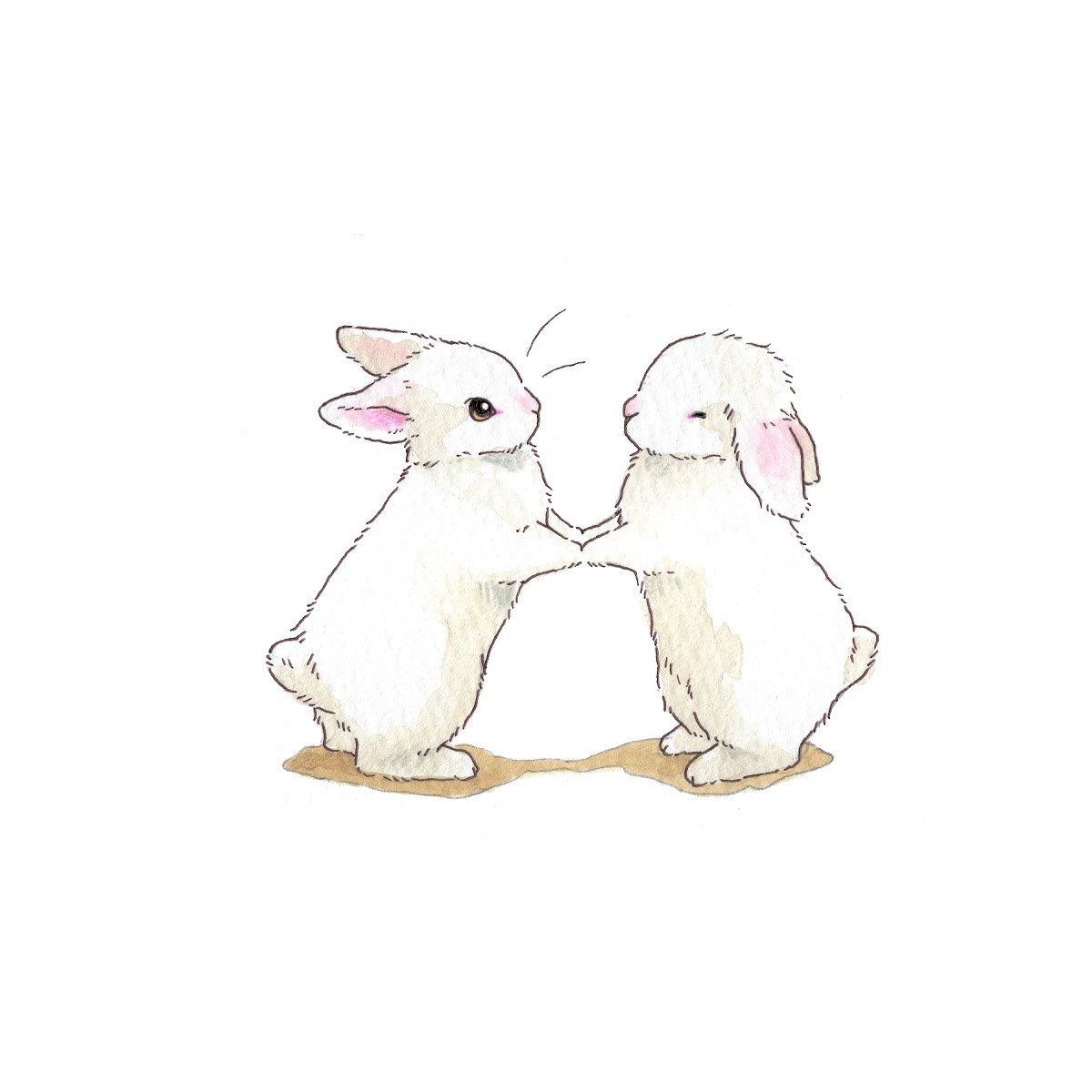 「ちょっと寒い日は

おててを

ぎゅっ 」|VeryBerry うさぎ星さん4/8-9出展のイラスト