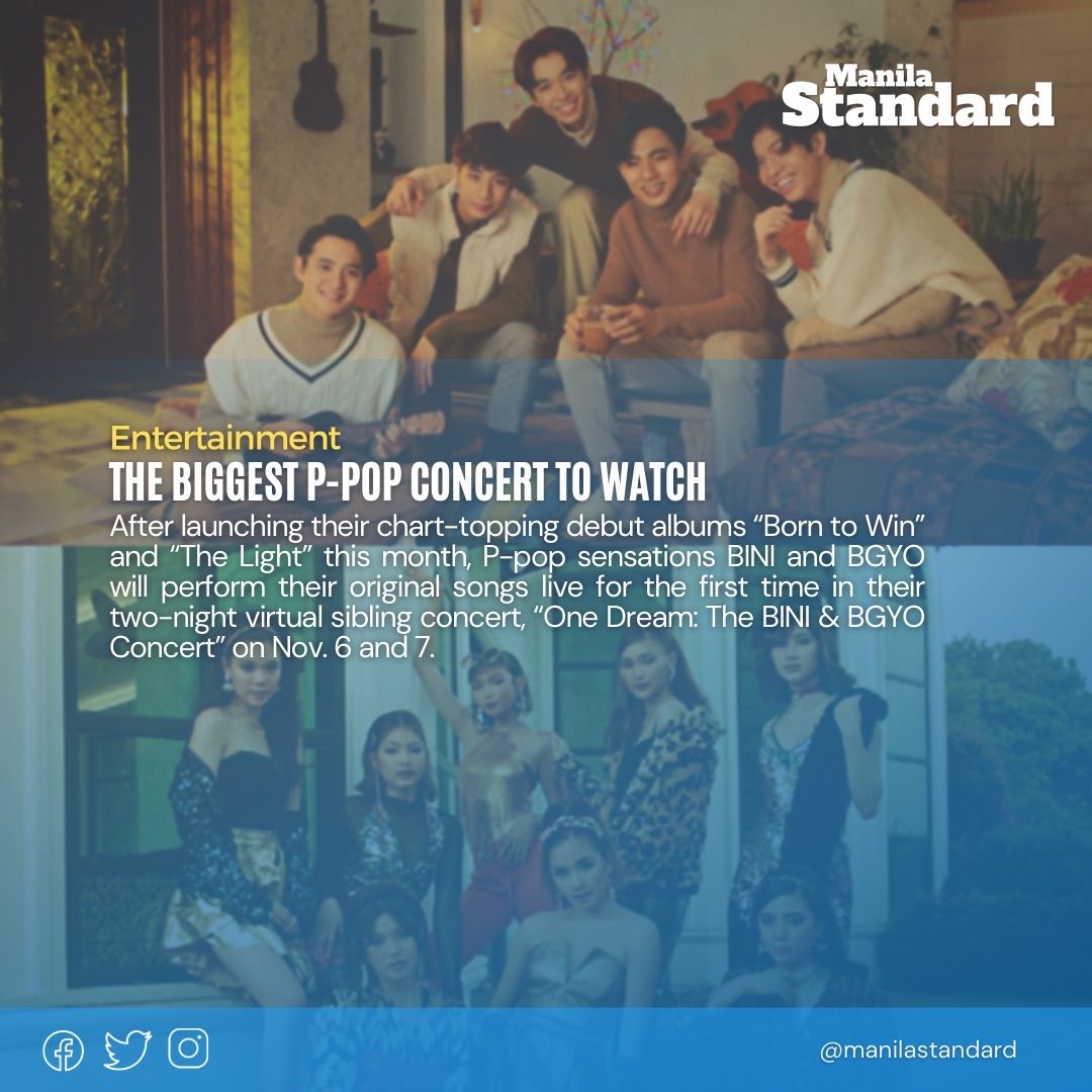 Fast-rising P-pop groups BGYO and BINI dropped their respective debut record a week apart in October and will headline a joint two-night concert to stream on KTX. Read it here: manilastandard.net/showbitz/colum…