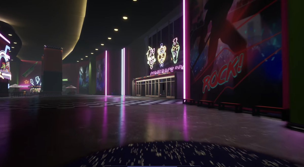 AuthorityFish's tweet photo. I can’t speak for the daytime, but at nighttime the new #FNAF location looks spacious and Co\/!d safe. Well done @SteelWoolStudio https://t.co/HeKyxv1ZWc
